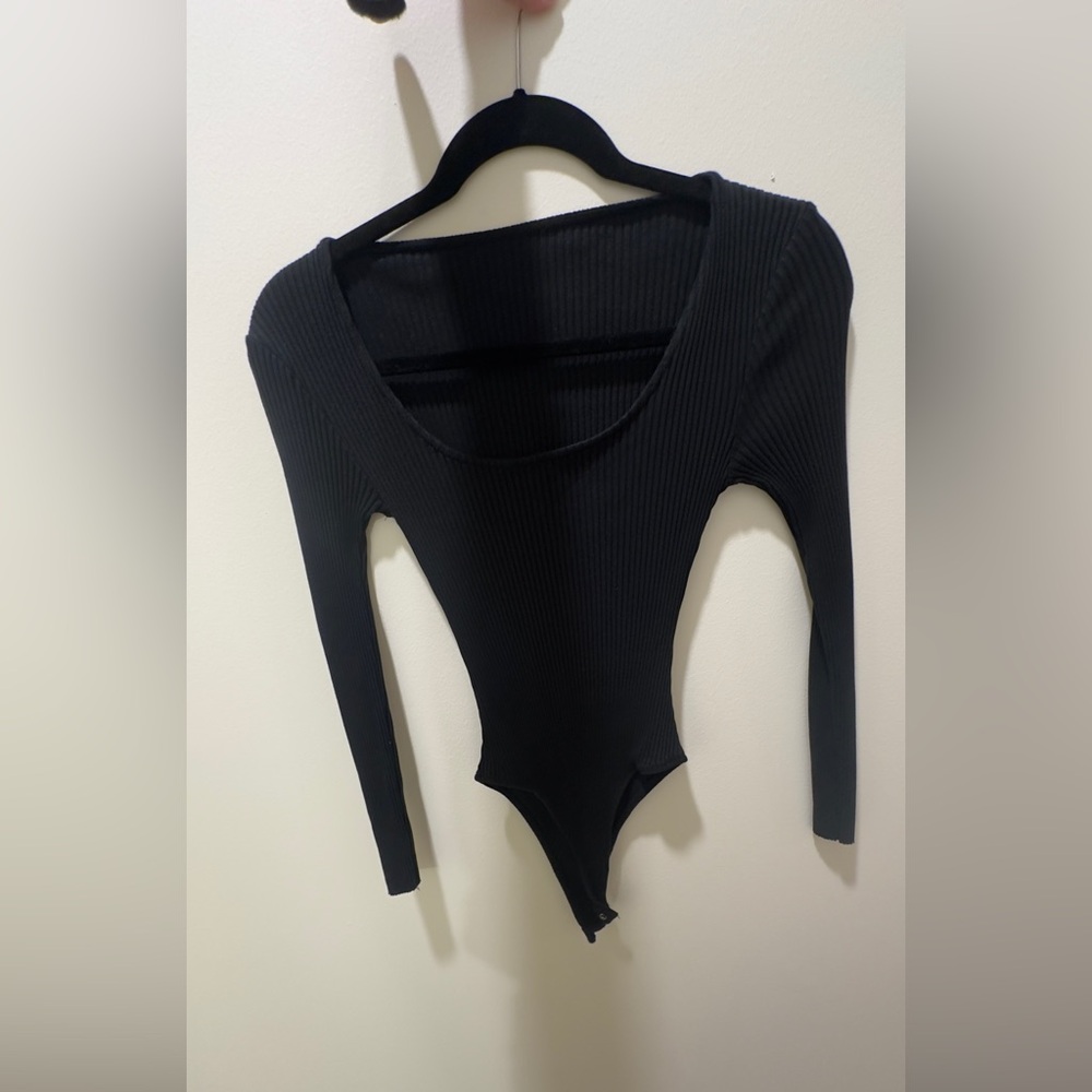 Abercrombie & Fitch Black Ribbed Bodysuit